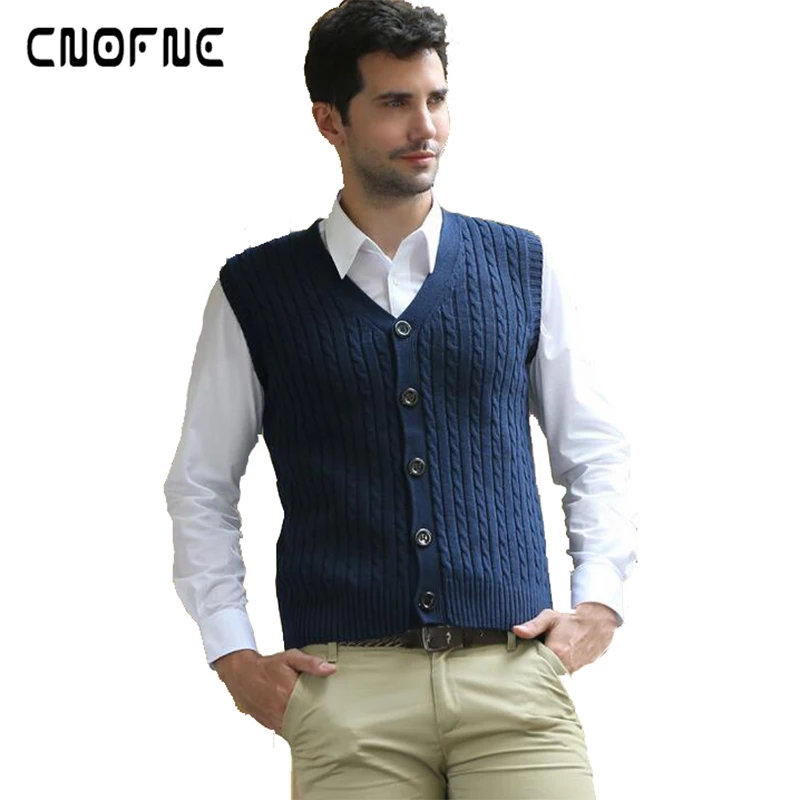 

Mens Vest Sweaters Casual Style Knitted Single Breasted Men Cardigan Vest Big Size Pull hommel V-neck Men's Clothing men vest