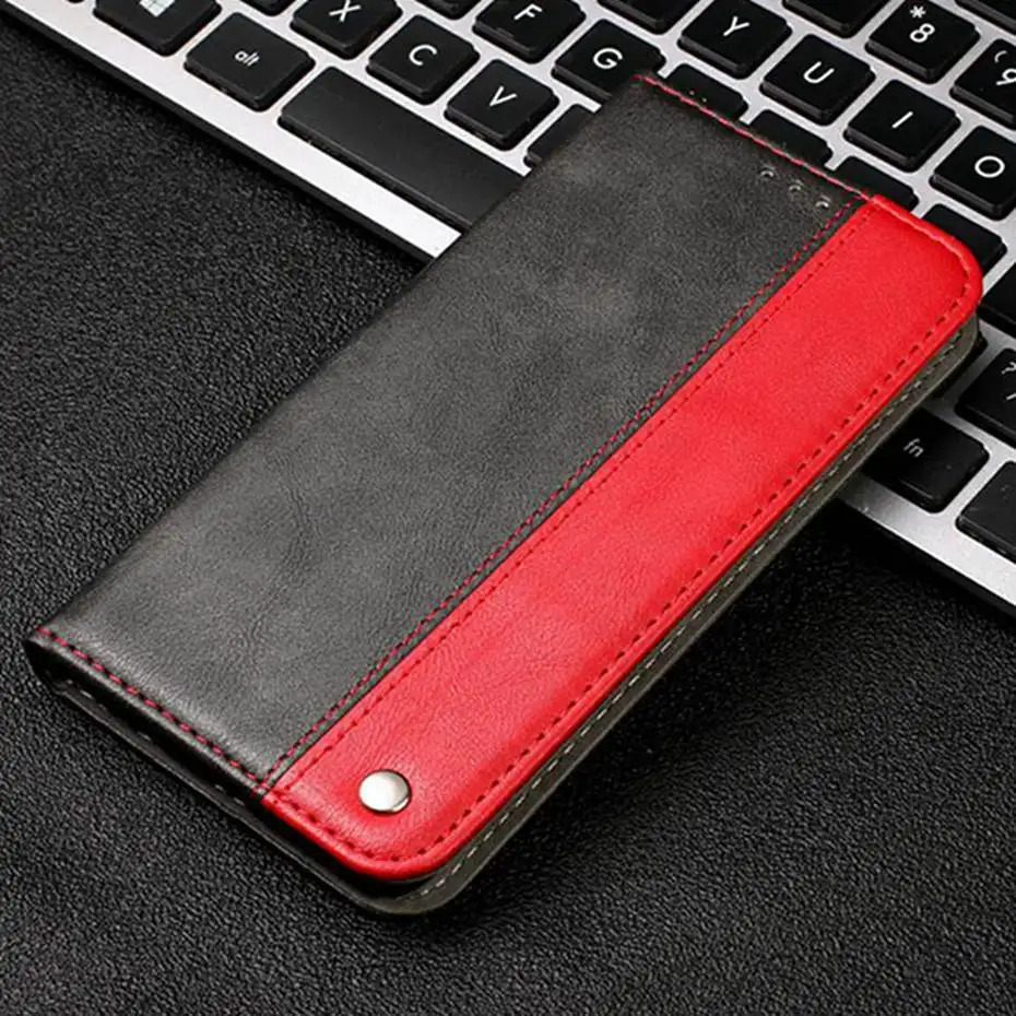 Red Чехол-портмоне с откидной крышкой чехол для samsung Galaxy S6 S7 S8 S9 S10 E A10 A20 A30 A40 A50 A70 M10 M20 M30 J4 J6 A5 A6 A7 Plus кожаный чехол - Цвет: Red