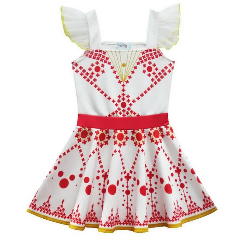 Детская Юбка для танцев девочек Костюм с рукавами оборками принтом балетное