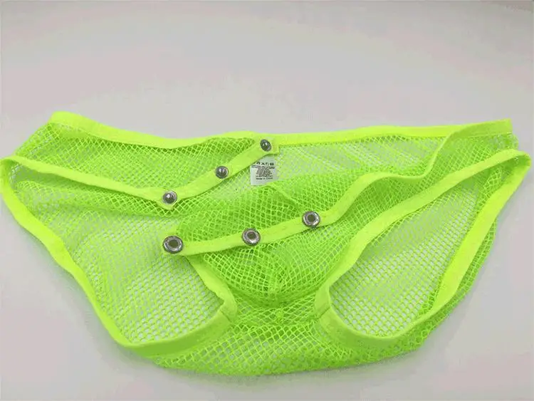 Мужские сетчатые трусы брифы черные дышащие прозрачные слипы с металлической пряжкой сексуальное нижнее