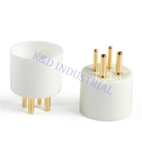 2pcs ceramic 4pin tube socket base gold plate u4a 300b for 2a3 811a 300b audio amp