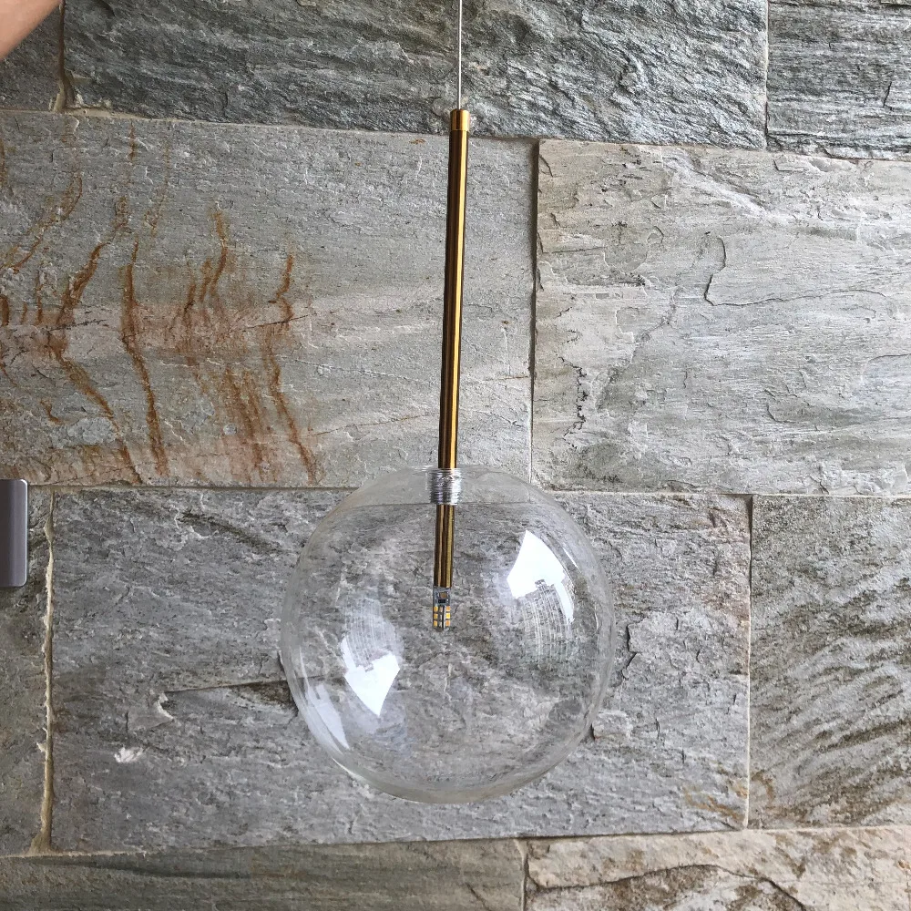 

1 Light Clear Glass Globe G4 Led Pendant Lights Dining Room Led Pendant Lamp Gold/Chrome Led Hanging Lamp Led DropLight