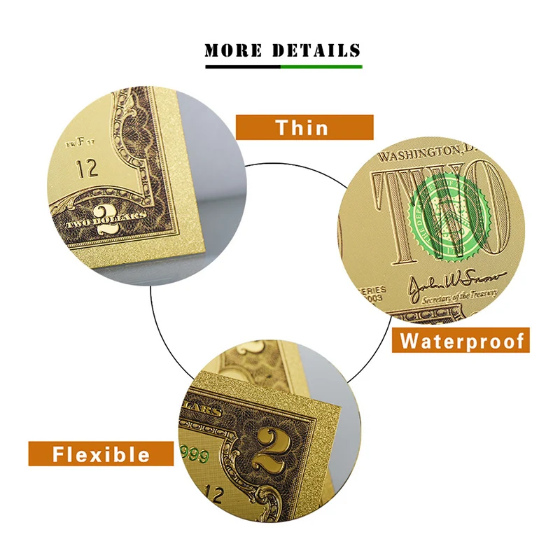 WR американская цветная Золотая банкнота 24 карата Редкие американские поддельные