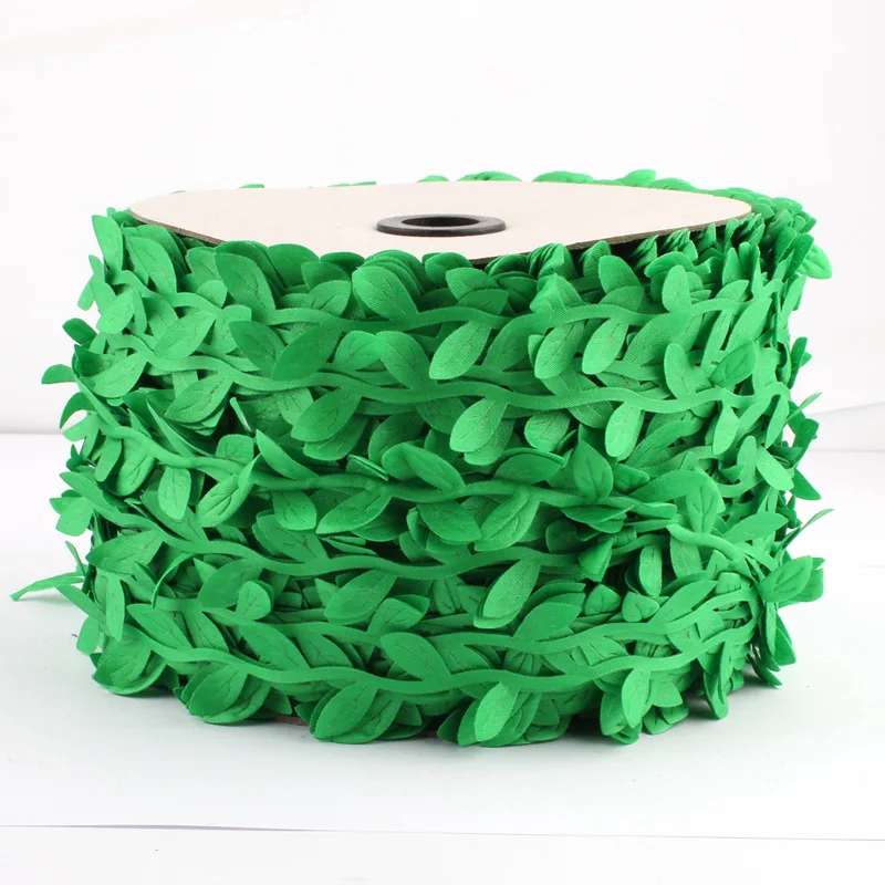 1Yd/5Yds/10Yds 10 цветов винтажный мягкий лист кружевная отделка горячая лента для продажи прессованная швейная одежда аксессуары аппликация ремесла Отделка - Цвет: Зеленый