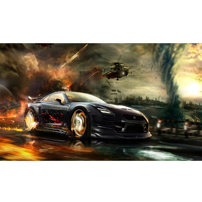 4 Алмазная картина Полная площадь фрактальные автомобили 5D крестиком крутая машина алмазная вышивка горный хрусталь мозаика Искусство LE00391 - Цвет: 4