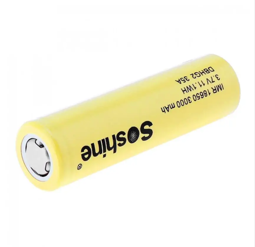 4 шт. SOSHINE Li Ion 18650 DBHG2 35A 3000 мАч плоский высокий поток энергии перезаряжаемый