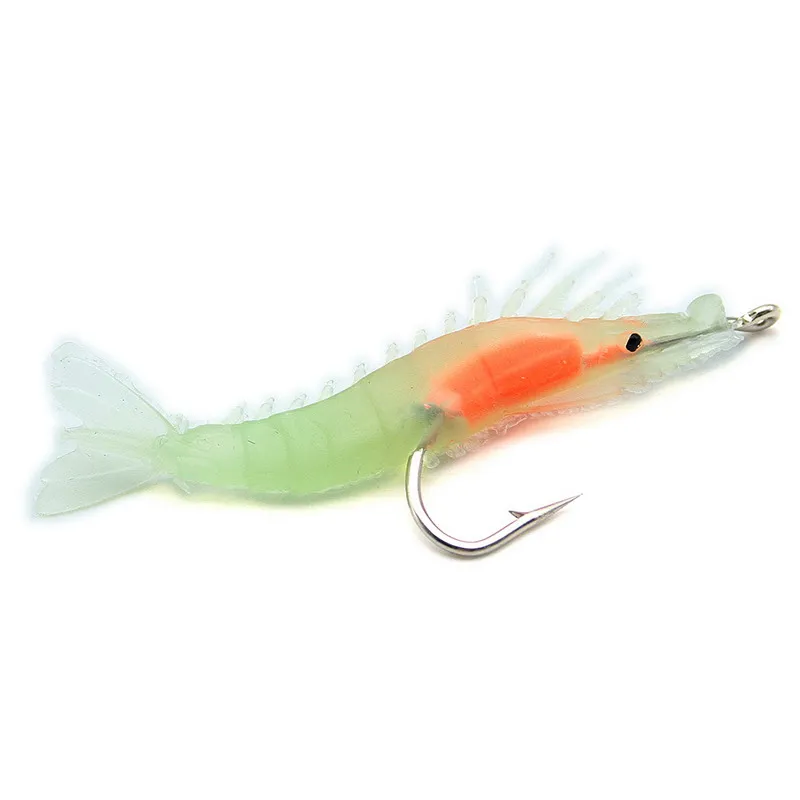 1 шт. световой силиконовая креветки приманку крючка рыболовные снасти случайный