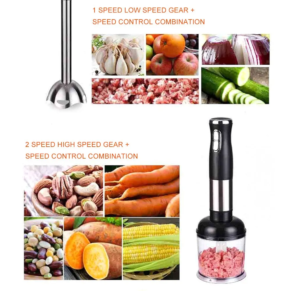 

4 In 1 Portable Hand Blender Kitchen Food Processor Stick with Chopper Whisk Immersion Blender for Electric Juicer Mixer EU Plug