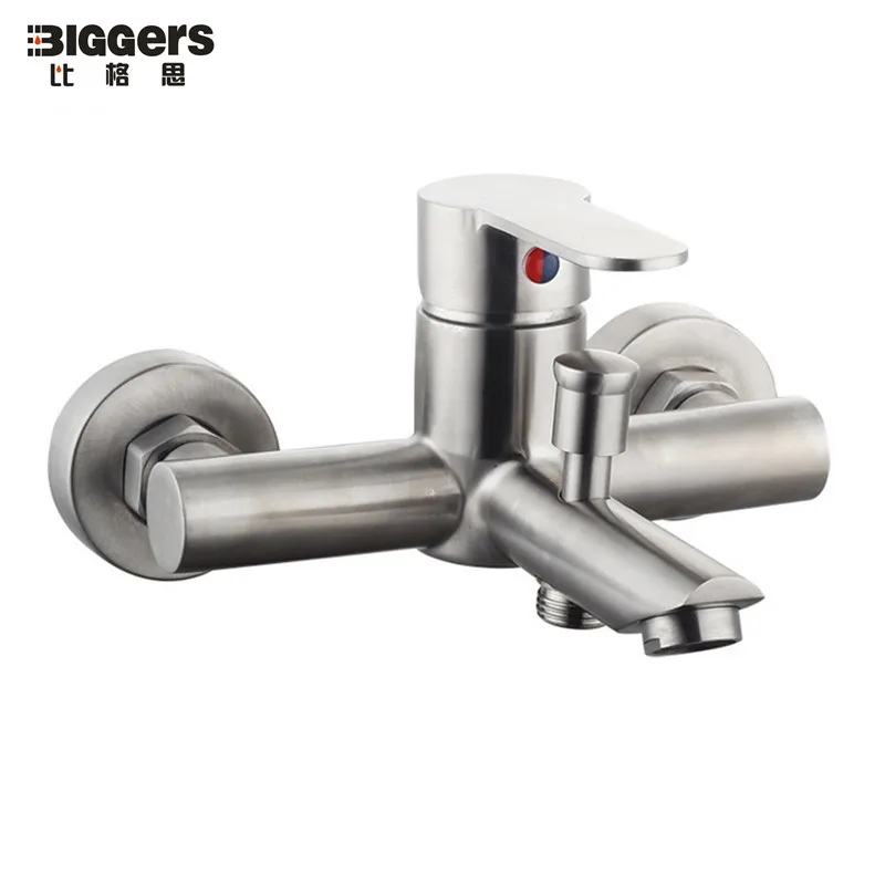 

304 Stainless Steel Bathtub Mixer Bathroom Shower Faucet Brushed Single Handle Sontrol For Cold And Hot Water