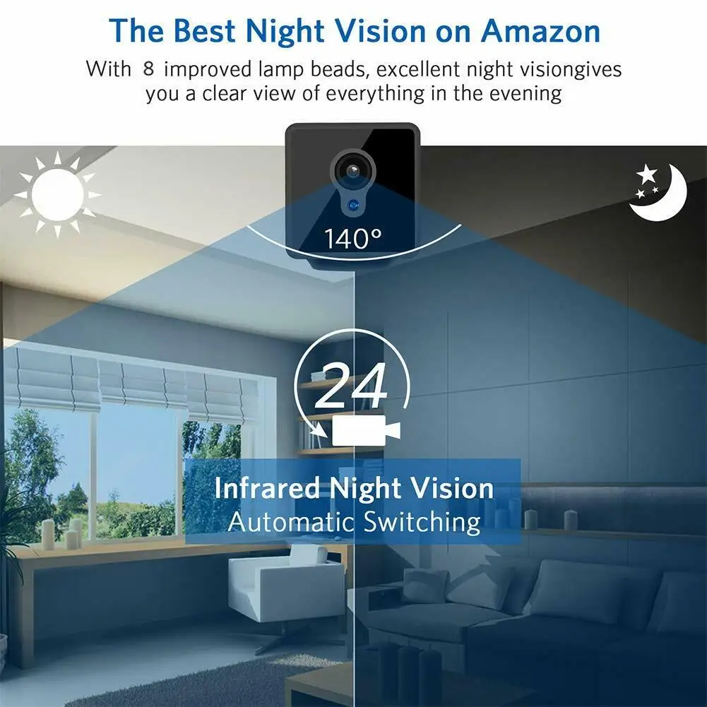 Маленькая Wi-Fi мини-камера HD Беспроводная камера 1080P Встроенная батарея с