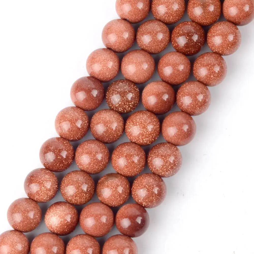 Gold Sand Stone Бусины из натурального камня аксессуары 4-12 мм лазурит гранат Лава carnelian, круглые бусины для самостоятельного изготовления ювелирных изделий Браслеты - Цвет: Gold Sand Stone