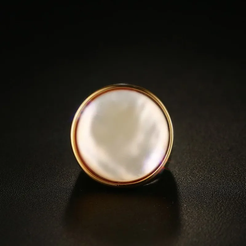 Большое Круглое кольцо в виде ракушки для женщин золотистое Свадебное