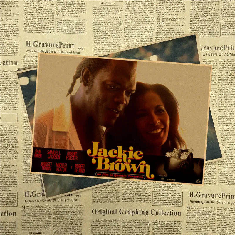 Винтажный постер из крафт бумаги в стиле фильма Джеки Браун 42x30 см|kraft paper poster|wall