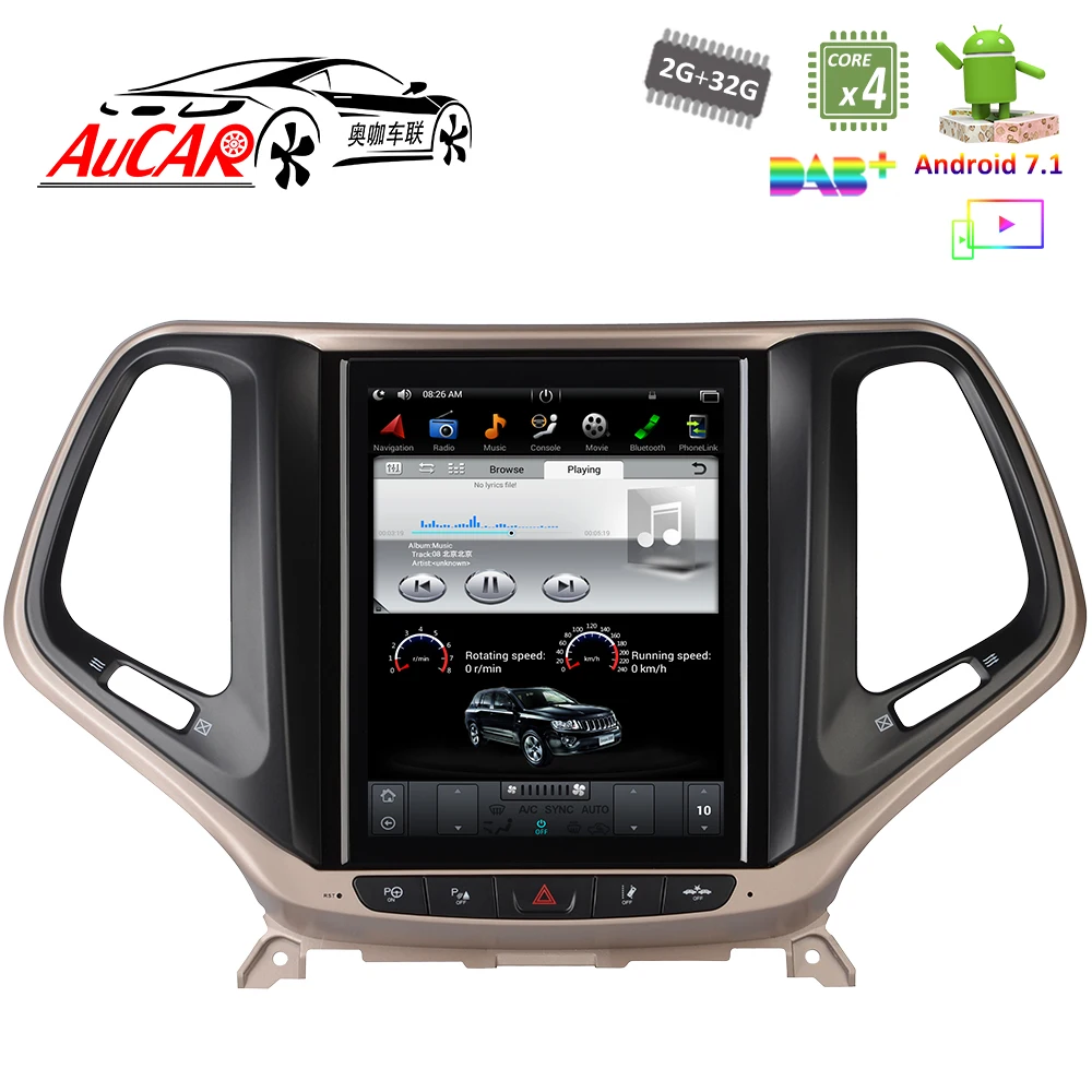 Android 7 1 10 4 "Тесла стиль для Jeep Cherokee GPS многофункциональный 2014 DVD плеер Bluetooth радио