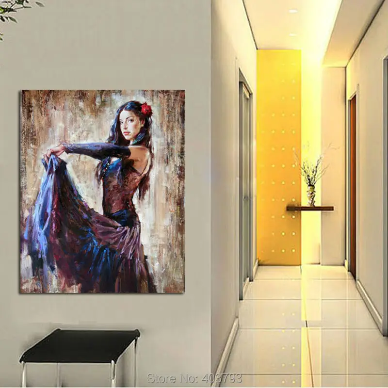

Wall Art impressionism Portraits oil painting :Dance girl pictures on canvas 24x36" home decoration