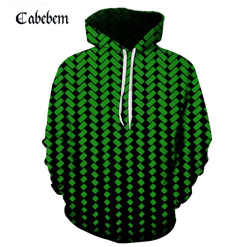 Зеленая/синяя/белая/фиолетовая/красная/желтая толстовка с 3D рисунком мужская