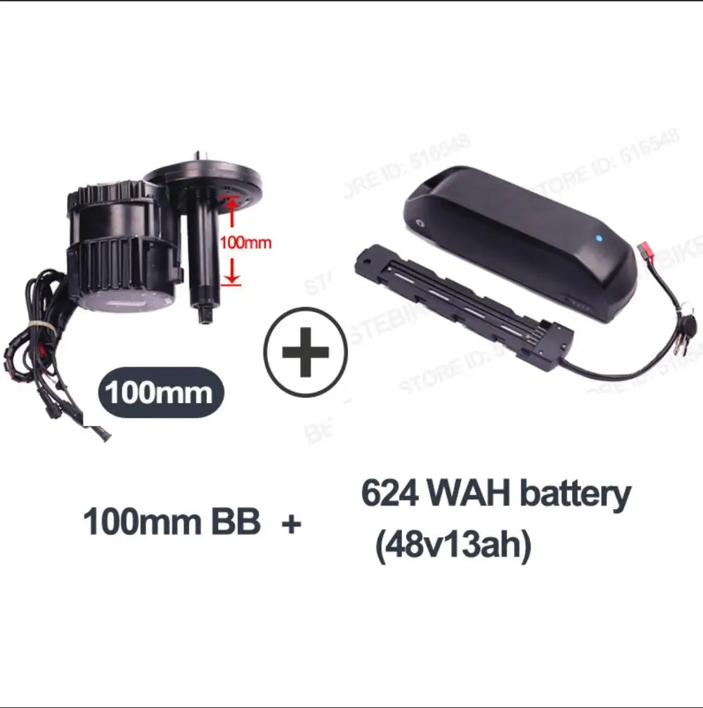 Bafang мотор BBSHD 48V1000w электродвигателя комплект bbs03 батареи вело electrique bicicleta electrica 52V17. 5ah EU/US нет налога - Цвет: 48v13ah 100mm 46T