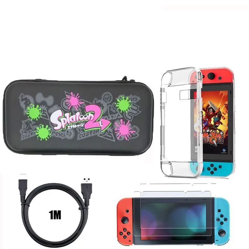 2 Сумка Switch 4 в 1, сумка для аксессуаров+ зарядный кабель+ протектор+ чехол+ пленка для экрана из закаленного стекла - Цвет: 2