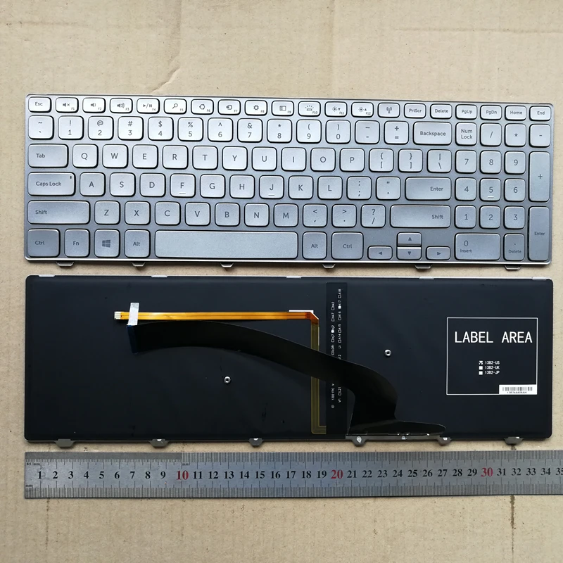 Клавиатура с подсветкой для ноутбука DELL INSPIRON 15 7537 7000 P36F серебристый|Клавиатуры