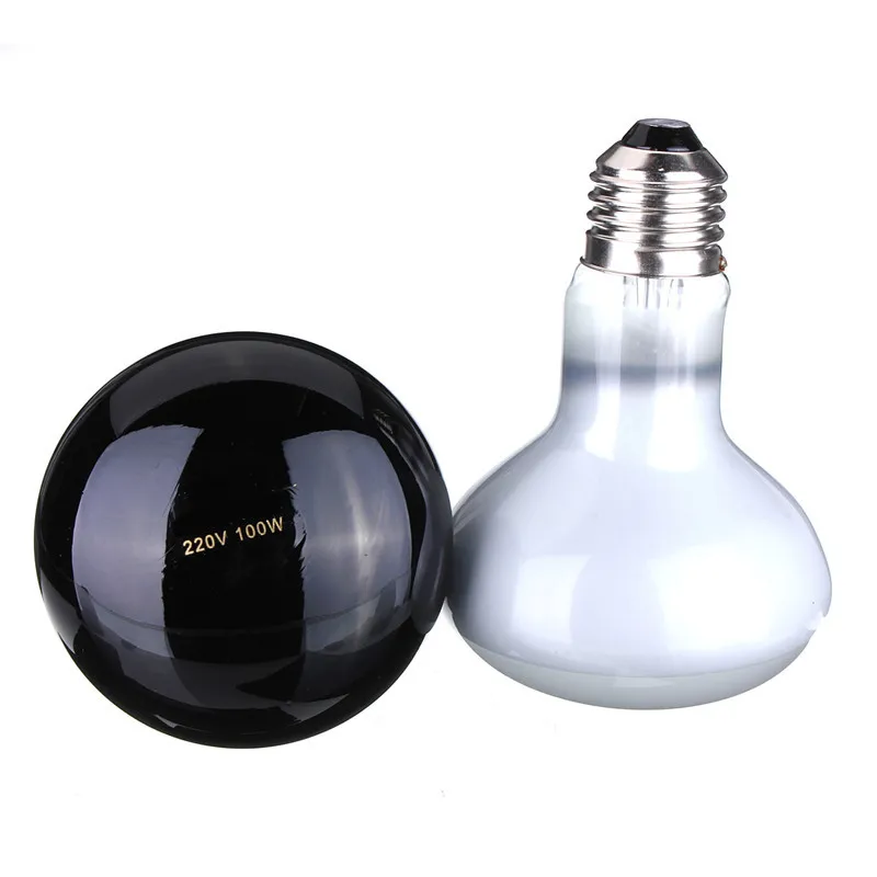 Лампа нагревательная Heat UVA Light Bulb для прогрева рептилий, змей, ящериц, черепах, амфибий, цыплят 1шт 100Вт Е27.