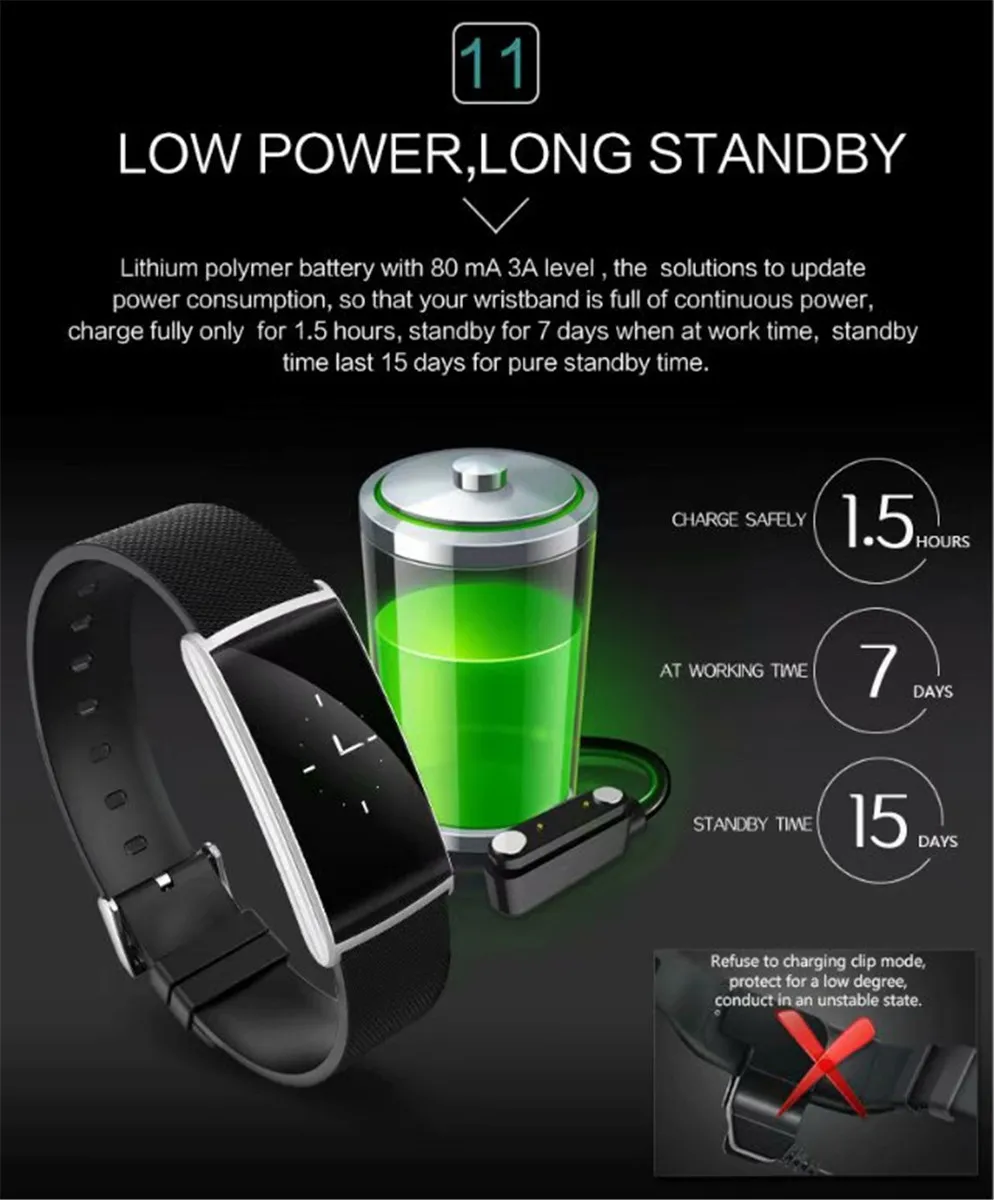 N108 large-screen smart bracelet blood pressure heart rate monitoring Bluetooth WeChat sports display step counter health | Электроника