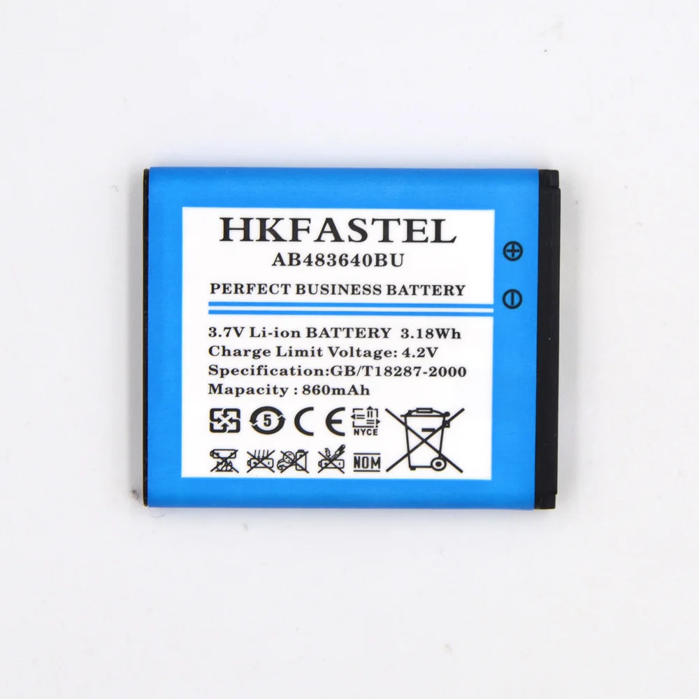HKFASTEL Новый AB483640BU мобильного телефона Батарея для samsung J600 J608 J218 B3210 C3050 E740 E748 F110 F118