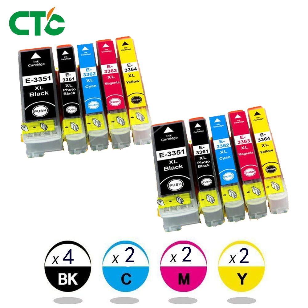 Картриджи с чернилами 10x T3351 для Epson Expression Home XP-530 XP-630 XP-635 XP-830 XP-540 XP-640 XP-645 XP-900.