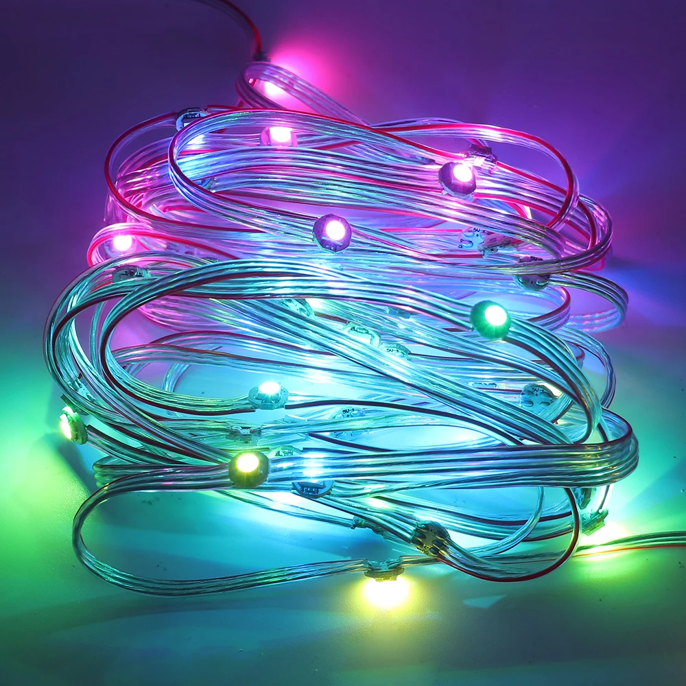 50 светодиодный s/рулон WS2812B SK6812 предварительно припаянный адресуемый RGB светодиодный модуль полосы DC5V 12 см провод для адресного прибора индивидуально