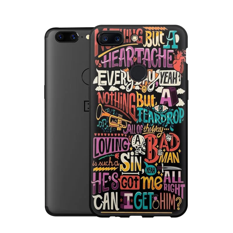 JURCHEN чехол s для One plus 5 T чехол для Oneplus 5 T чехол с матовым мультяшным принтом черный силиконовый чехол для Coque Oneplus 5 T чехол - Цвет: 16