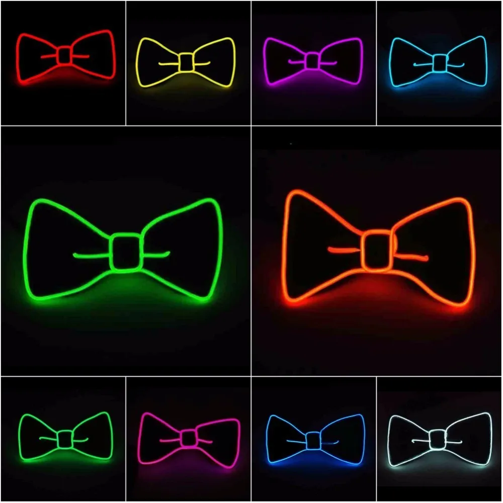 Светящиеся мигающие LED шеи галстук для мужчин Для женщин светильник со шнуровкой
