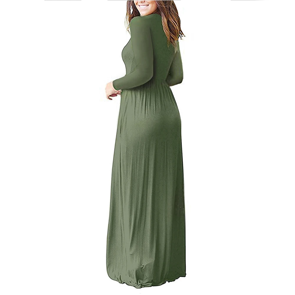 Nice forever повседневные элегантный чистый цвет с карманом vestidos Для женщин полной