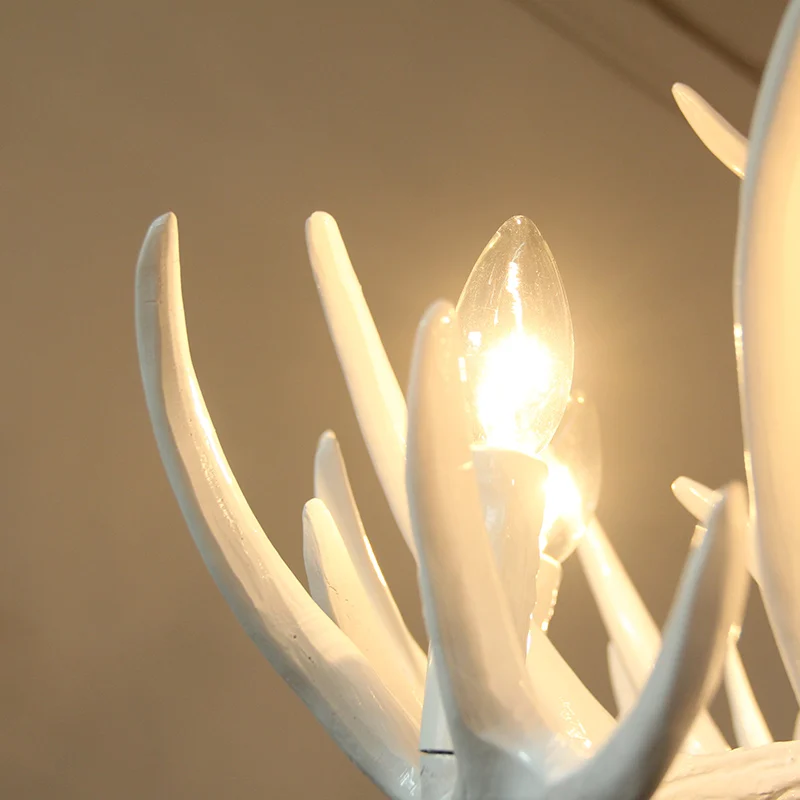 Подвесная люстра с рожками 4/6/9 лампочек E14 из натуральной смолы|antler chandelier|chandelier