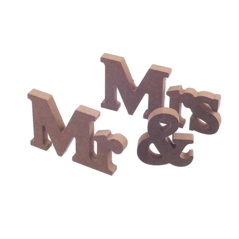 1 комплект Mr & Mrs с буквенным принтом деревянный цвет для деревенских свадебных