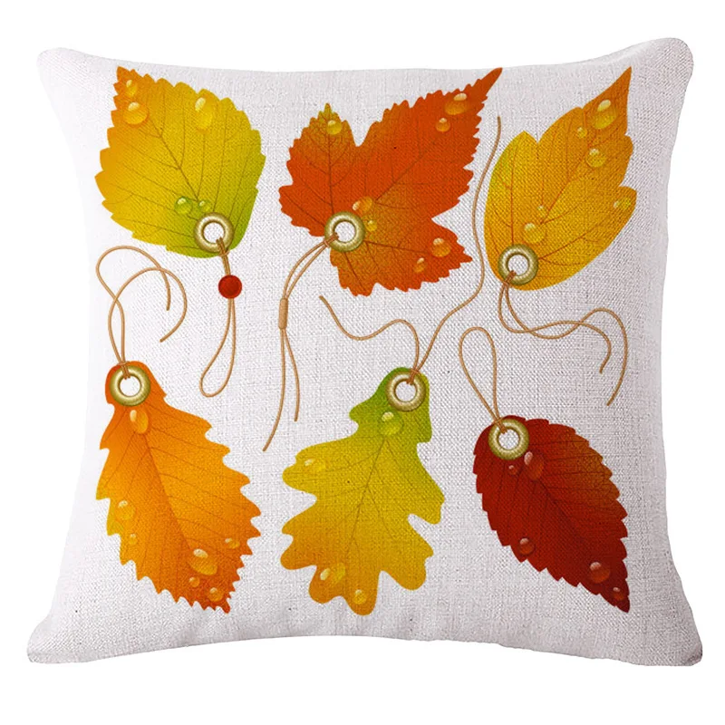 

Factory direct new linen home pillowcase maple leaf plant illustration pillow living room sofa pillowcase car seat cushion cover