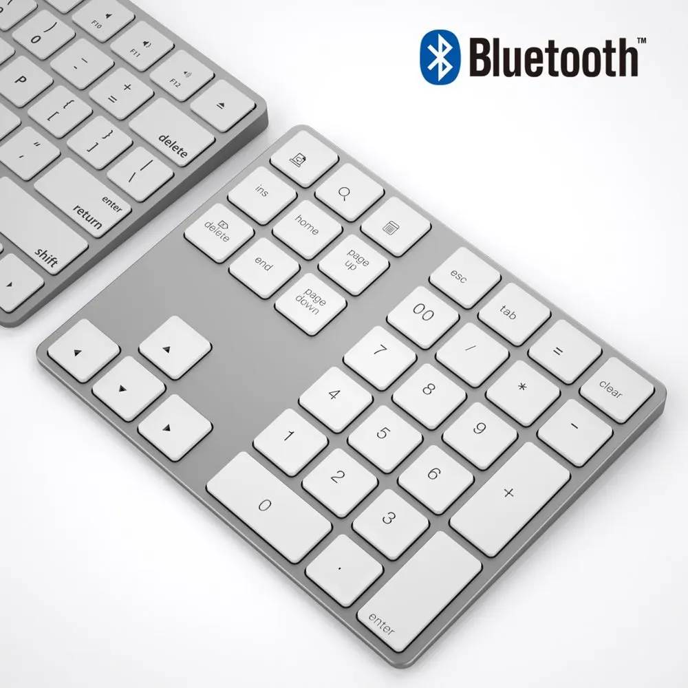 Zienstar Bluetooth цифровая клавиатура, Беспроводной; большие размеры 34-ключ внешний номер площадку с несколькими ярлыки для компьютера, Macbook, Android-планшета