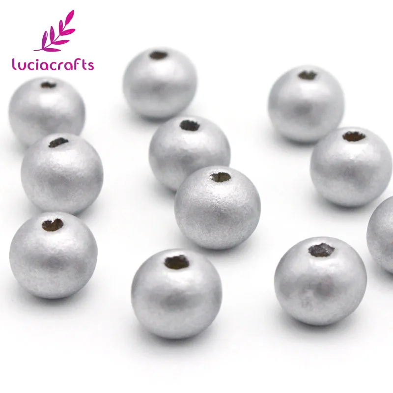 Color 14 50pcs Lucia crafts, 10 мм, 15 цветов, натуральные деревянные круглые бусины, ассортимент круглых шариков, бусины для рукоделия(50 шт./лот) E0601 - Цвет: Color 14 50pcs