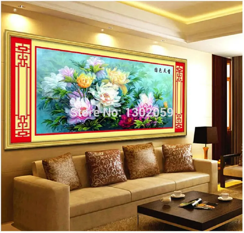 Доступна национальная красота и Небесный аромат Набор для вышивки пионами