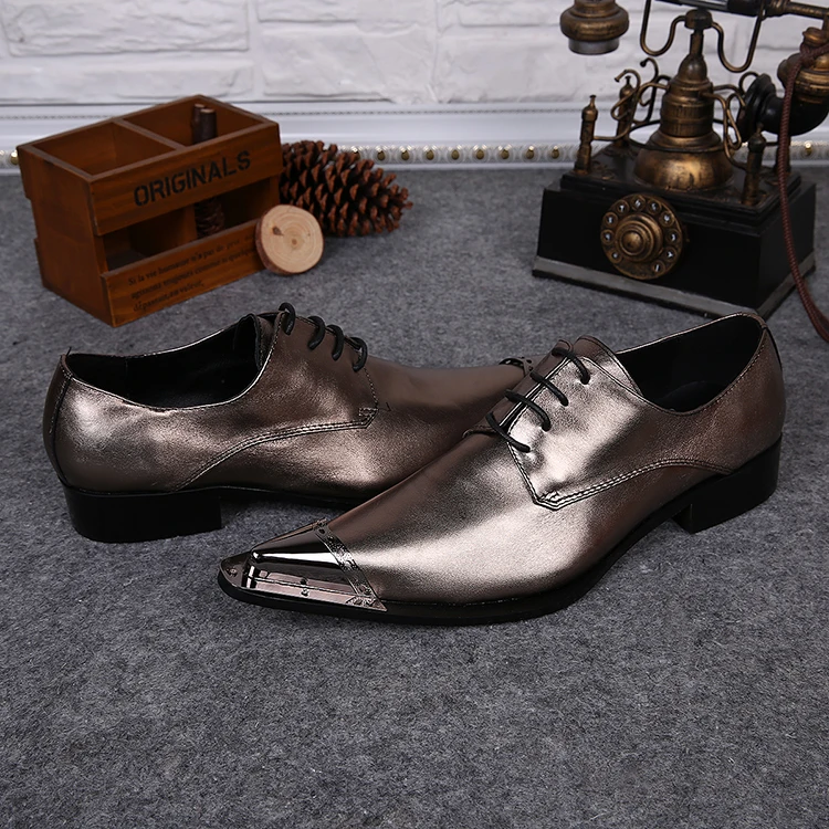 Новинка Модные осенние Мужские модельные туфли темно золотого цвета свадебные