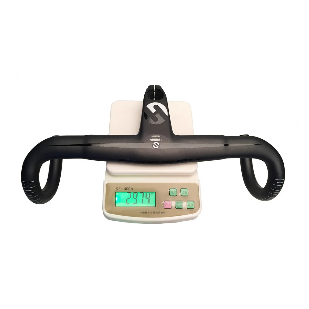 Руль для дорожного велосипеда TOSEEK Сверхлегкий из цельного карбона 300 г со штоком