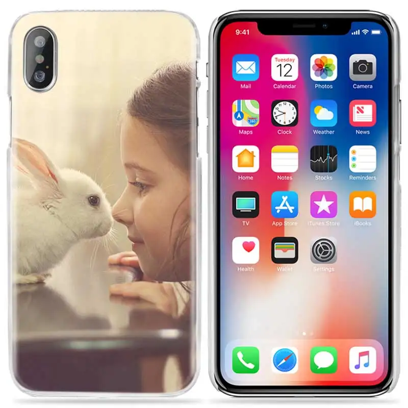 07 Чехол с изображением животных для iPhone XS Max XR X 10 7 7S 8 6 6S Plus 5S SE 5 4S 4 5C прозрачный жесткий 11 чехол для телефона милый белый кролики - Цвет: 07