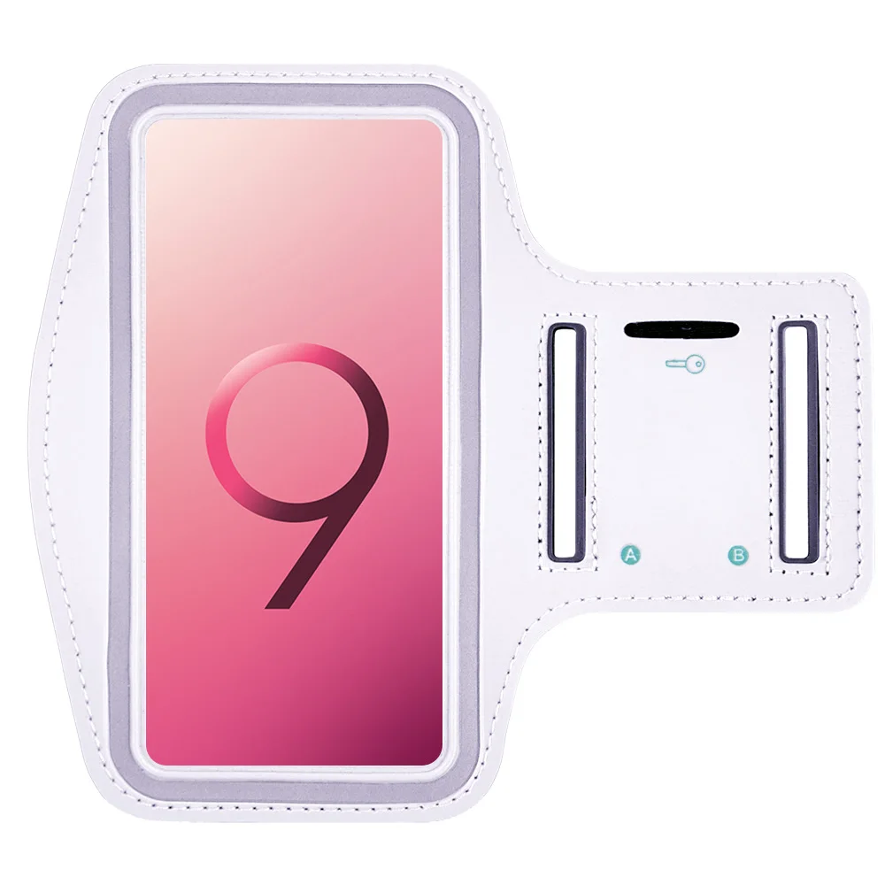 Универсальный браслет для бега для samsung Galaxy S10 S9 Plus 8 спортивный чехол на руку чехол для телефона на открытом воздухе Велоспорт тренировка Бег Йога ремень - Цвет: Белый
