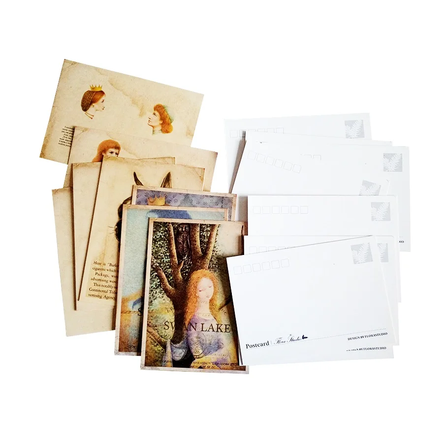 6 упаковок/партия красивые открытки для девочек Лебединое озеро поздравительные