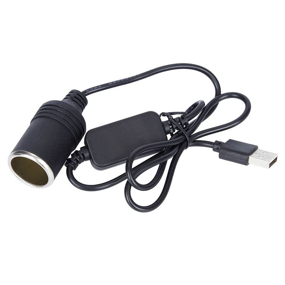 Автомобильный USB разъем для мужчин и женщин 12 В розетка для автомобильного прикуривателя конвертер для DVR Dash камеры gps E-Dog 0,6 м 1,2 м 3,2 м красный светильник