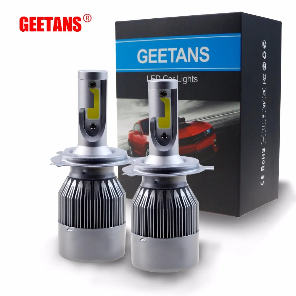 

GEETANS H4 LED Headlight H7 H13 H11 H1 9005 9006 COB 60W Car LED Headlights Bulb Head Lamp 9004 Light Pure White 6000-6500K EH