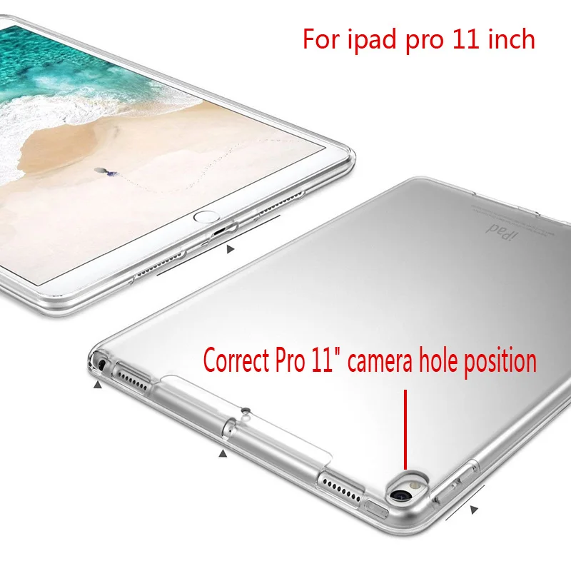 Мягкий чехол из ТПУ для Apple iPad Pro 11 2018 кристально прозрачная задняя крышка дюймов с
