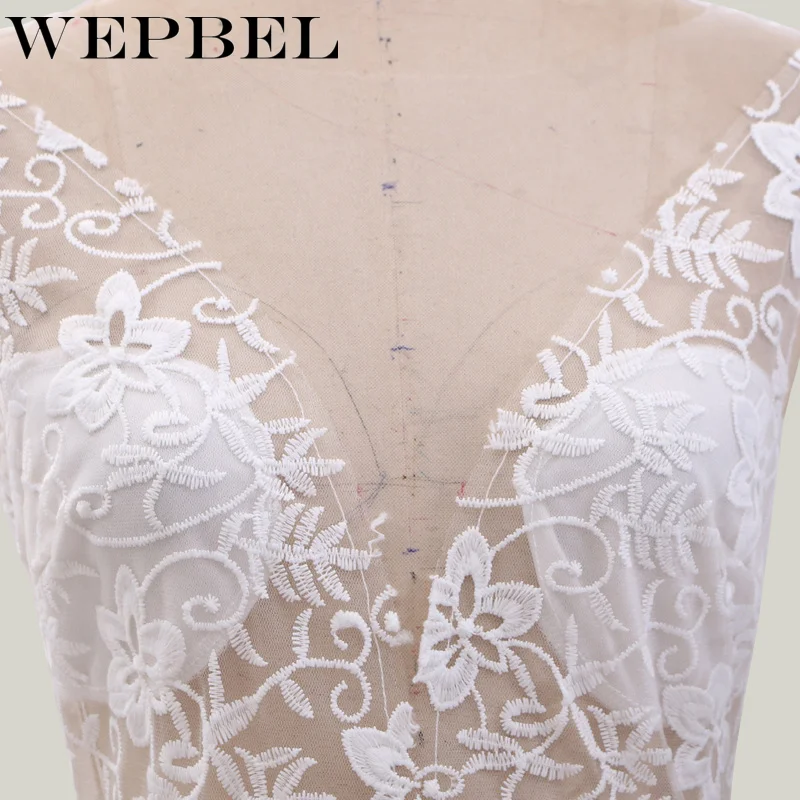 WEPBEL женское элегантное платье с v-образным вырезом белые свадебные кружевные платья длиной до пола