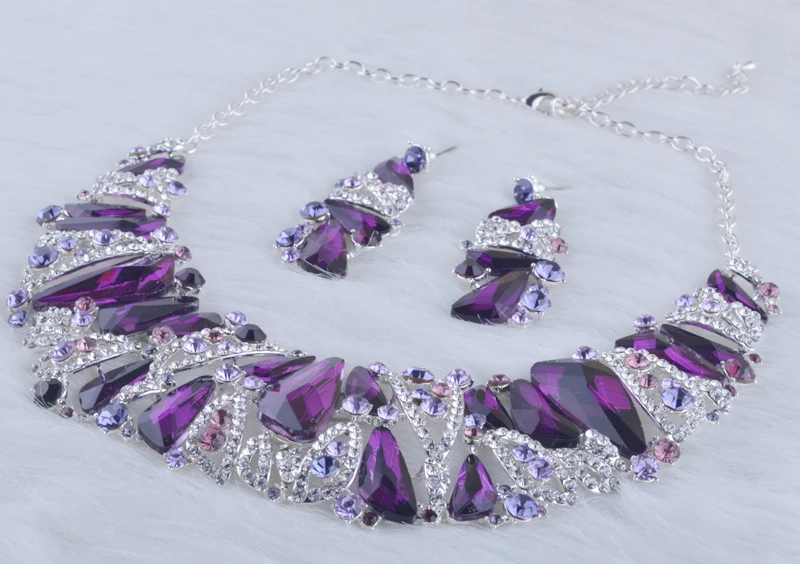 Себе ювелирные наборы для новобрачных свадебное Ожерелье с серьгами горный