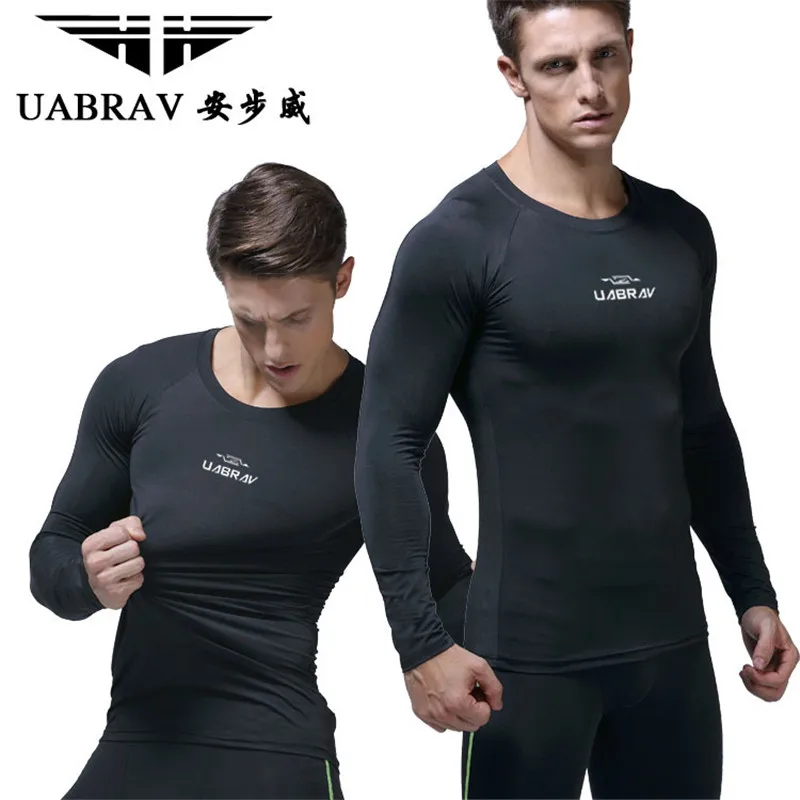 Мужская футболка для бега uabrv облегающая дышащая быстросохнущая спортивная