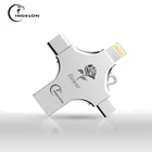 флешки Ingelon 4in1 мини usb flash drive 64 ГБ pen drive памяти металла usb stick otg типа с micro usb для мобильного телефона pen drive 64 ГБ флешка