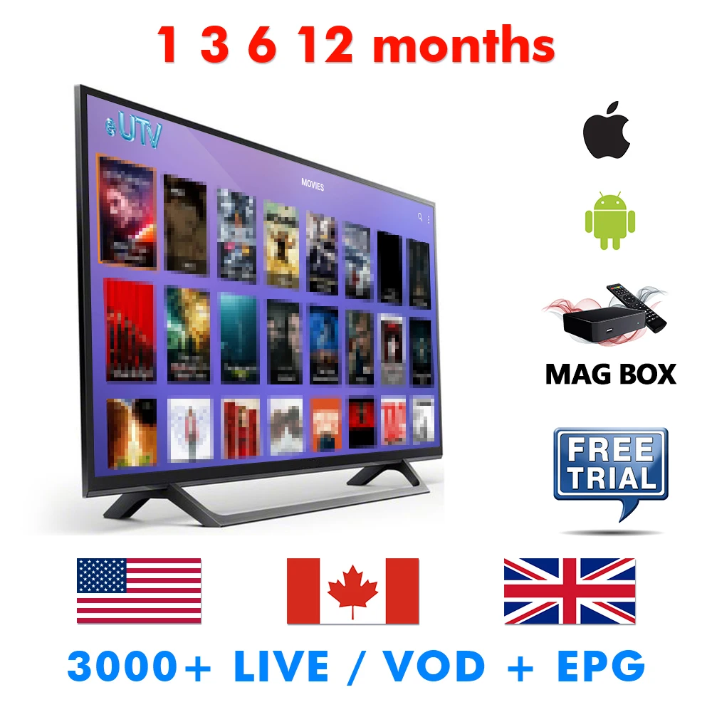 Европа Великобритания США Канада M3U каналы IPTV обслуживание подписки|ТВ-приставки